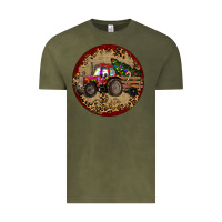 Vintage Olive Christmas Tractor Vintage Tee - RanaPortraitStore