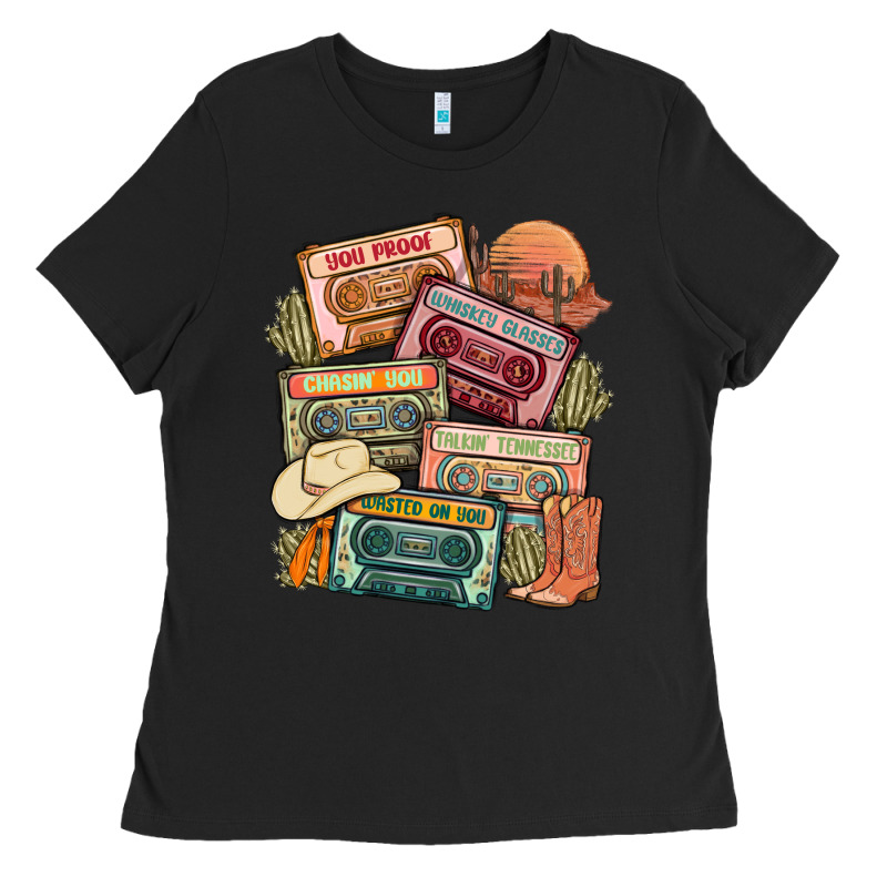 Country Cassette Tapes Ladies Tee by MaliasSmallBusiness | Teevron