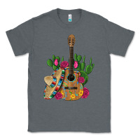 Charcoal Heather ,mexican sombrero guitar rose cactus Classic Tee - Artiststas