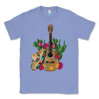 Colony Blue ,mexican sombrero guitar rose cactus Classic Tee - Artiststas