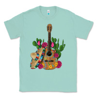 Seafoam ,mexican sombrero guitar rose cactus Classic Tee - Artiststas