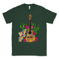 Sports Green ,mexican sombrero guitar rose cactus Classic Tee - Artiststas
