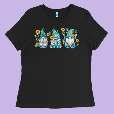 Sunflower Gnomes Ladies Tee Designed By Maliassmallbusiness
