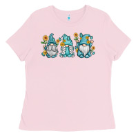 Bubblegum Pink sunflower gnomes Ladies Tee - MaliasSmallBusiness