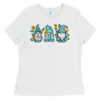 White sunflower gnomes Ladies Tee - MaliasSmallBusiness
