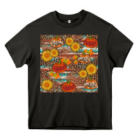 Asphalt pumpkin plaid sunflower seamless Heavy Core Tee - AdoDesignShop