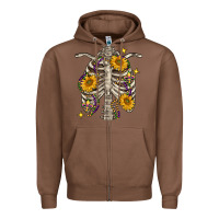 Chestnut Mardi Gras chest sunflowers skeleton Zipper Hoodie - FaDigitalArtStudio