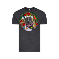 Vintage Black Christmas Pitbull Vintage Tee - RanaPortraitStore