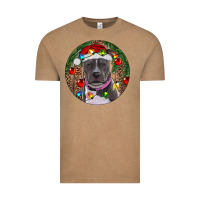 Vintage Coffee Christmas Pitbull Vintage Tee - RanaPortraitStore