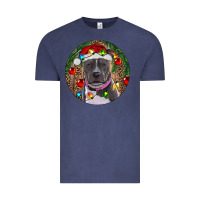 Vintage Denim Christmas Pitbull Vintage Tee - RanaPortraitStore