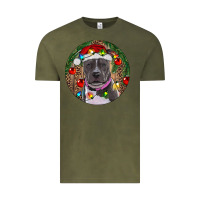 Vintage Olive Christmas Pitbull Vintage Tee - RanaPortraitStore