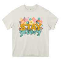 Cream stay groovy Heavy Core Tee - MaliasSmallBusiness