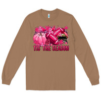 Toasted Coconut Tis' the season Football Breast Cancer Long Sleeve Tee - NancyCooperArtShop