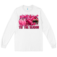 Tis' The Season Football Breast Cancer Long Sleeve Tee | Teevron