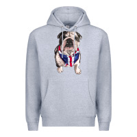 Heather Grey English Dog Premium Hoodie - RanaPortraitStore