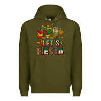 Army Green Let's Fiesta Mexico Coffee Cups With Cactus Premium Hoodie - FaDigitalArtStudio