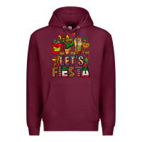 Burgundy Let's Fiesta Mexico Coffee Cups With Cactus Premium Hoodie - FaDigitalArtStudio