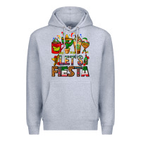 Heather Grey Let's Fiesta Mexico Coffee Cups With Cactus Premium Hoodie - FaDigitalArtStudio
