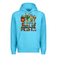 Ocean Blue Let's Fiesta Mexico Coffee Cups With Cactus Premium Hoodie - FaDigitalArtStudio