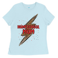 Baby Blue homeschool mom lightning bolt Ladies Tee - MaliasSmallBusiness