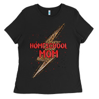 Black homeschool mom lightning bolt Ladies Tee - MaliasSmallBusiness