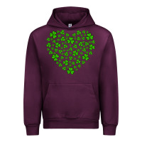 Mauve Wine shamrock heart Urban Hoodie - Artiststas