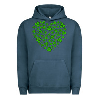 Pigment Midnight Navy shamrock heart Urban Hoodie - Artiststas