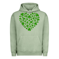 Pigment Oil Green shamrock heart Urban Hoodie - Artiststas