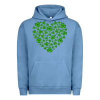 Pigment Pebble Blue shamrock heart Urban Hoodie - Artiststas