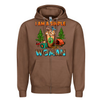 Chestnut I Am A Simple Woman Camping Frappe Zipper Hoodie - FaDigitalArtStudio