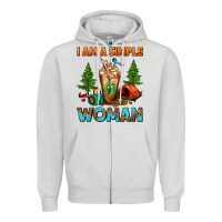 Dove Grey I Am A Simple Woman Camping Frappe Zipper Hoodie - FaDigitalArtStudio