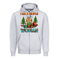 Heather Grey I Am A Simple Woman Camping Frappe Zipper Hoodie - FaDigitalArtStudio