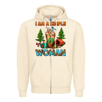 Sandshell I Am A Simple Woman Camping Frappe Zipper Hoodie - FaDigitalArtStudio
