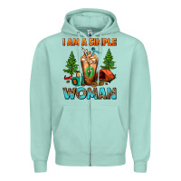 Seafoam I Am A Simple Woman Camping Frappe Zipper Hoodie - FaDigitalArtStudio