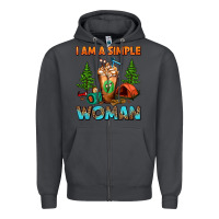 Smoke I Am A Simple Woman Camping Frappe Zipper Hoodie - FaDigitalArtStudio