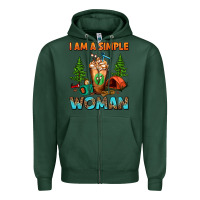 Sports Green I Am A Simple Woman Camping Frappe Zipper Hoodie - FaDigitalArtStudio