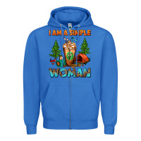 True Royal I Am A Simple Woman Camping Frappe Zipper Hoodie - FaDigitalArtStudio