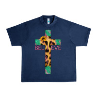 Navy Believe Cross Urban Heavy Tee - Bettercallsaul