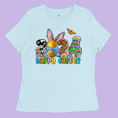 2024 Happy Easter Ladies Tee Designed By Nancycooperartshop