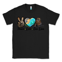 Black Peace Love Sea Lion Classic Tee - LillyAllenDesigns
