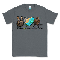 Charcoal Heather Peace Love Sea Lion Classic Tee - LillyAllenDesigns