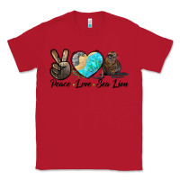 Red Peace Love Sea Lion Classic Tee - LillyAllenDesigns