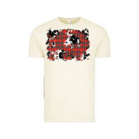 Vintage Arctic Christmas Plaid Cowhide Pattern Background Vintage Tee - RanaPortraitStore
