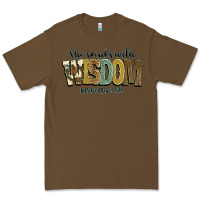 Cacao she speaks with wisdom proverbs 31 26 Premium Tee - NancyCooperArtShop