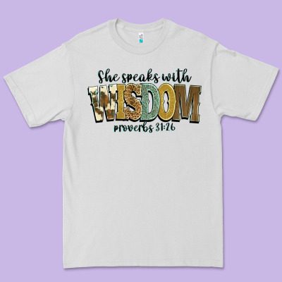 She Speaks With Wisdom Proverbs 31 26 Premium Tee Designed By Nancycooperartshop
