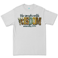 Dove Grey she speaks with wisdom proverbs 31 26 Premium Tee - NancyCooperArtShop