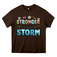 Chocolate Brown stronger than the storm Heavy Core Tee - MaliasSmallBusiness