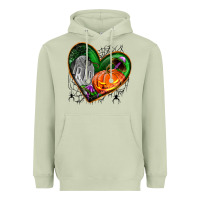 Matcha halloween heart with pumpkin Heavyweight Hoodie - BundleAndBundleShop