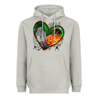 Moon Dust halloween heart with pumpkin Heavyweight Hoodie - BundleAndBundleShop