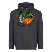Smoke halloween heart with pumpkin Heavyweight Hoodie - BundleAndBundleShop